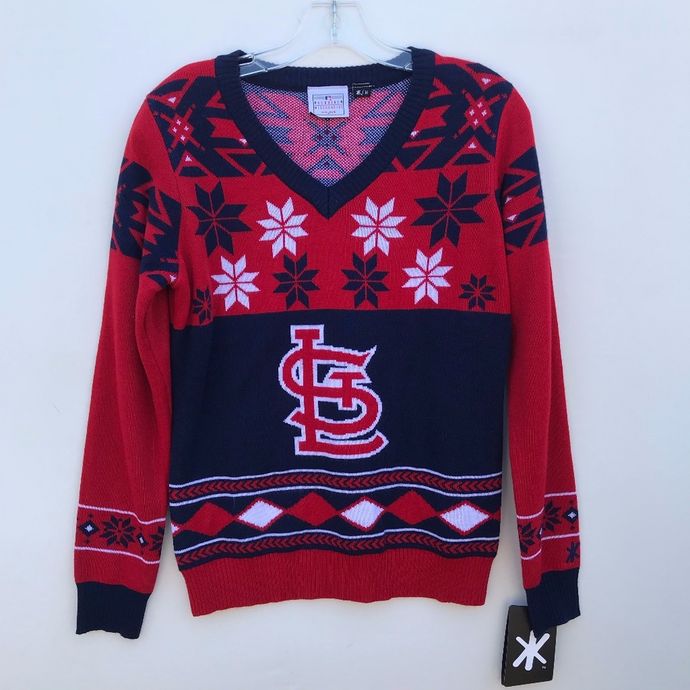 Klew St Louis Cardinals Snowflake Sweater NWT #241